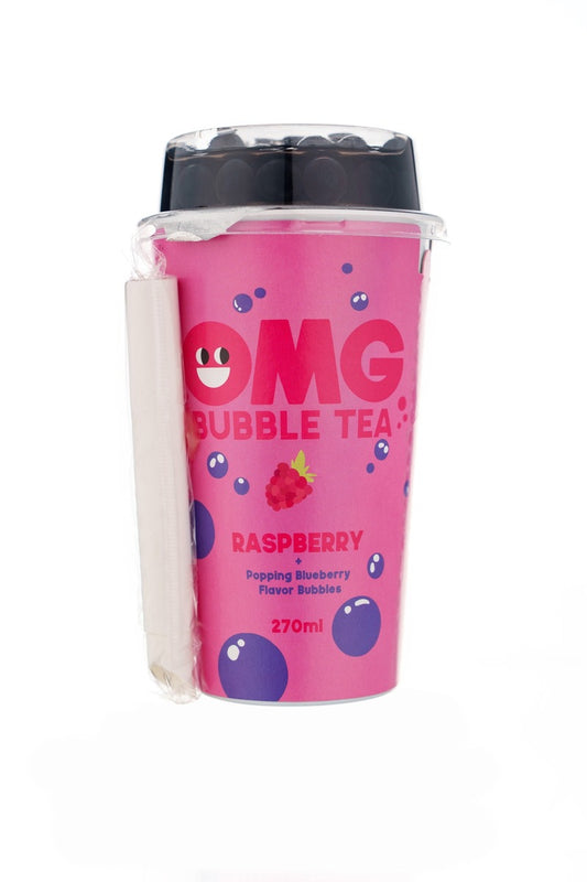 OMG Bubble Tea Rasberry + Popping Blueberry
